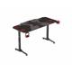 Birou gaming Serioux Radiance, material  otel carbon laminat, grosime 1.5mm, blat MDF invelit in fibra de carbon, dimensiuni blat: 1400*660* 15mm, mousepad pe intreaga suprafata a blatului(rezistent la apa), dimensiuni mouse pad: 1400*660*2mm, suport casti, suport cana/pahar, sistem management
