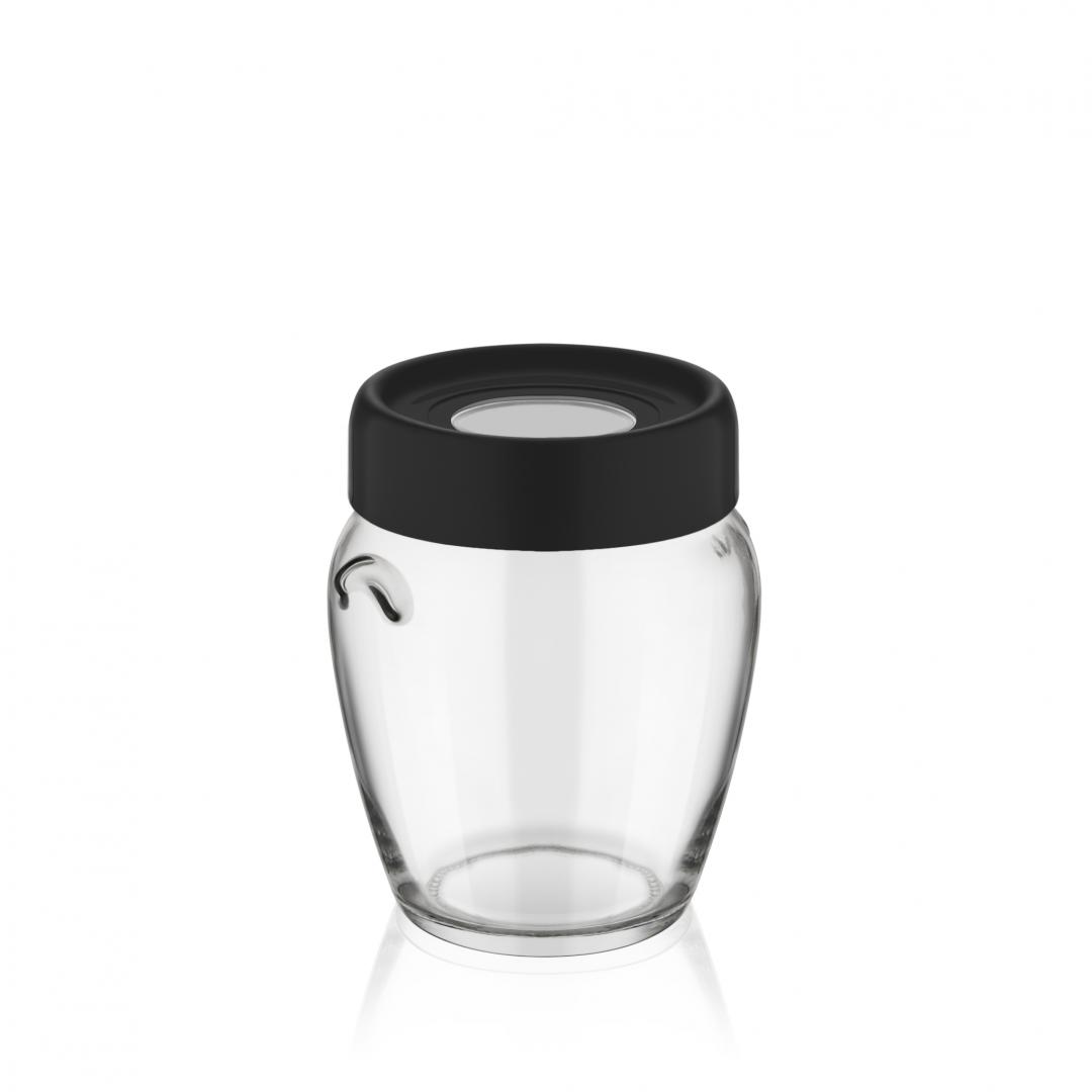 BORCAN DEPOZITARE STICLA  CU CAPAC, 580 ML NEGRU, ART OF DINING BY HEINNER