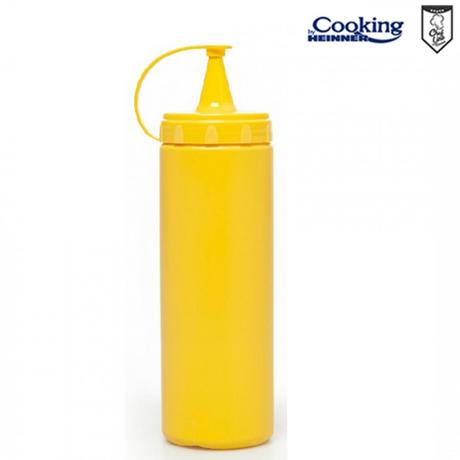 Recipient dispenser pentru sosuri COOKING BY HEINNER CHEF LINE HR-GMP-0500G, 0.5L, Plastic galben, Diametru 7 cm, H 20 cm