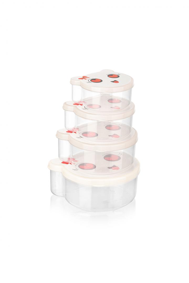 SET 4 CASEROLE  CU CAPAC , PLASTIC, PUCCA, ART OF DINNING BY HEINNER
