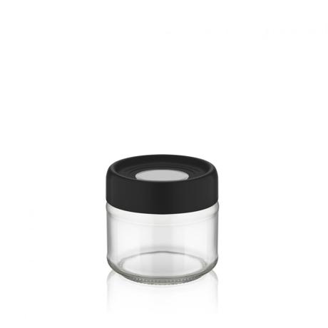 BORCAN DEPOZITARE STICLA  CU CAPAC, 300 ML  NEGRU, ART OF DINING BY HEINNER