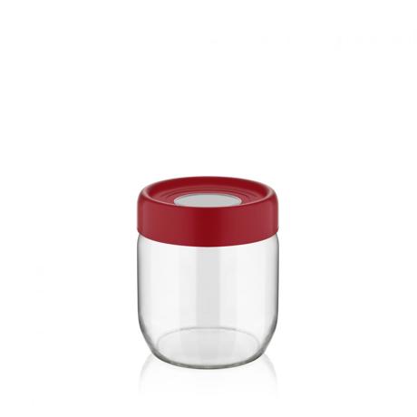 BORCAN DEPOZITARE STICLA  CU CAPAC, 425 ML ROSU, ART OF DINING BY HEINNER