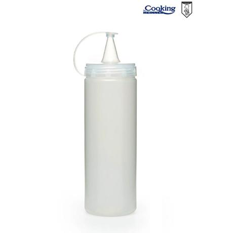 Recipient dispenser pentru sosuri COOKING BY HEINNER CHEF LINE HR-GMP-0500T, 0.5L, Plastic transparent, Diametru 7 cm, H 20 cm