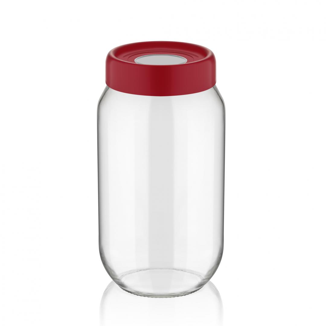 BORCAN DEPOZITARE STICLA  CU CAPAC,1 L ROSU, ART OF DINING BY HEINNER