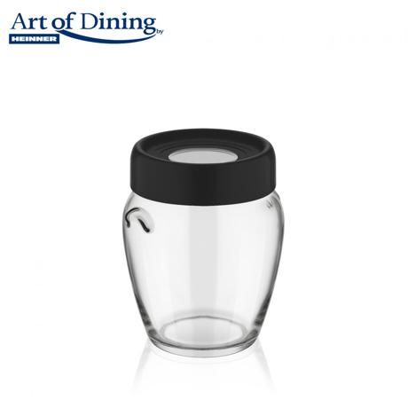 BORCAN DEPOZITARE STICLA  CU CAPAC, 580 ML, ART OF DINING BY HEINNER ( mix doua culori in bax rosu/negru)