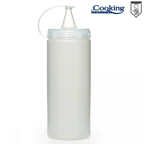 Recipient dispenser pentru sosuri COOKING BY HEINNER CHEF LINE HR-GMP-1000T, 1L, Plastic transparent, Diametru 8 cm, H 28 cm
