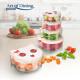 SET 4 CASEROLE CU CAPAC , PLASTIC,  ART OF DINNING BY HEINNER ( mix 3 modele in bax  - smiley/ pucca / bear)