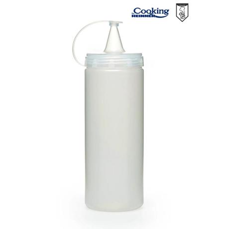Recipient dispenser pentru sosuri COOKING BY HEINNER CHEF LINE HR-GMP-0700T, 0.7L, Plastic transparent, Diametru 7 cm, H 25 cm
