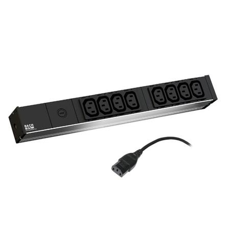 Bachmann IT PDU 8x prize IEC13,10A microfuse, interchangeable,in IEC 13 , Cable: 2.0m H05VV-F 3G 1.50 mm
