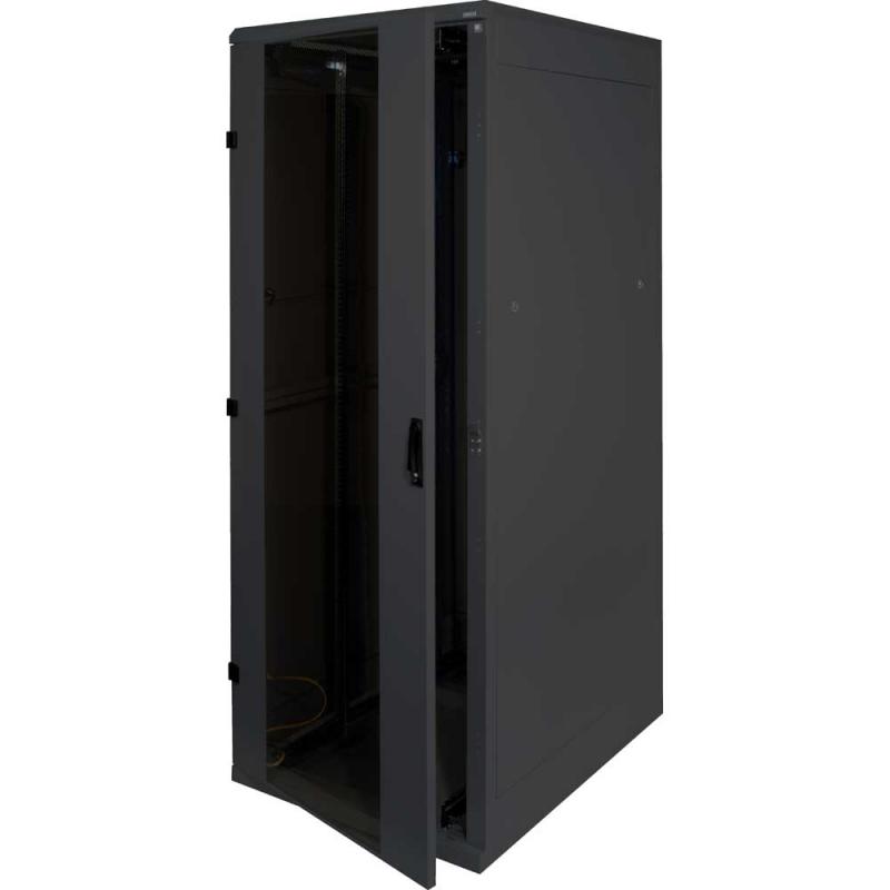 Rack de podea 19 Triton 27U 600x1000mm usa fata sticla panouri laterale/spate detasabile sectiuni pentru ventilatie activa, sectiuni acces cabluri sus/jos/spate IP20 negru