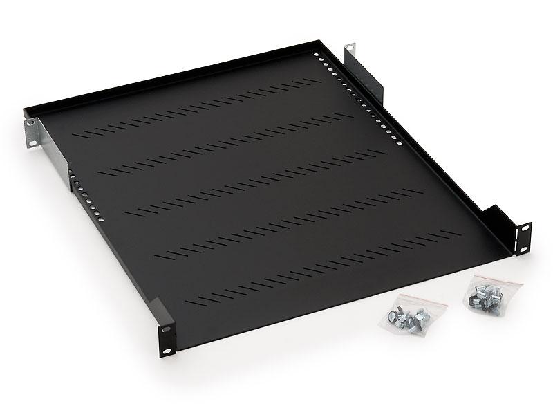 Raft fix perforat Triton 19" 1U/550 capacitate incarcare 40kg, negru