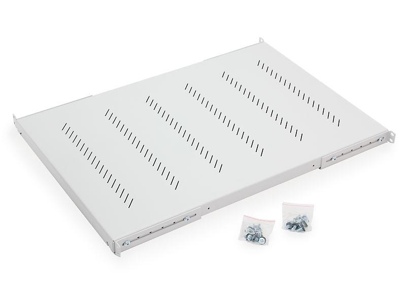 Raft fix perforat Triton 19" 1U/350 capacitate incarcare 40kg, gri
