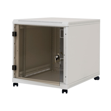 Rack de podea 19" Triton 12U 600x800mm usa fata sticla panouri laterale/spate detasabile sectiuni pentru ventilatie activa, sectiuni acces cabluri sus/jos/spate IP30 gri