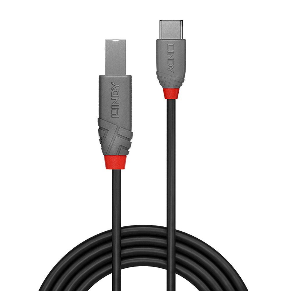 Cablu Lindy 2m USB 2.0 Tip A la Tip B, Anthra Line