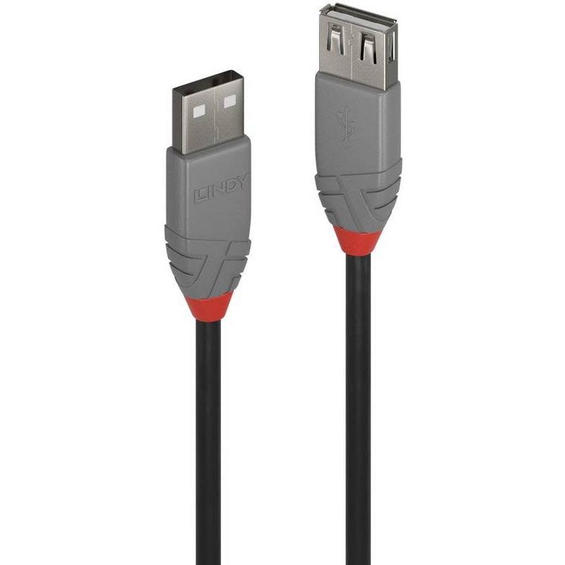 Cablu transfer date Lindy LY-36704, USB 2.0 Male tip A - USB 2.0 Female tip A, 3 m, Anthra Line