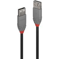 Cablu transfer date Lindy LY-36702, USB 2.0 Male tip A - USB 2.0 Female tip A, 1 m, Anthra Line