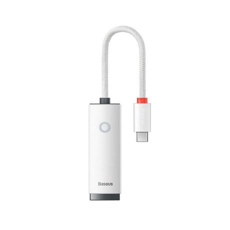 ADAPTOR RETEA Baseus Lite, USB Type-C to RJ-45 10/100 Mbps Adapter, LED, alb