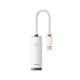 ADAPTOR RETEA Baseus Lite, USB Type-C to RJ-45 10/100 Mbps Adapter, LED, alb