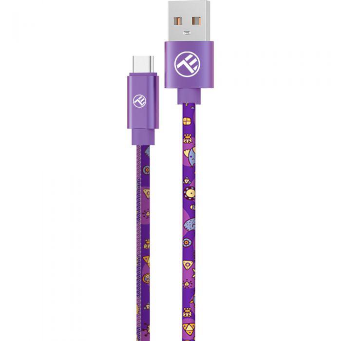 Tellur Graffiti USB to Type-C cable, 3A, 1m, purple