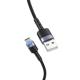 Cablu Tellur USB to Type-C cu LED, 3A, nailon, 1.2m, negru