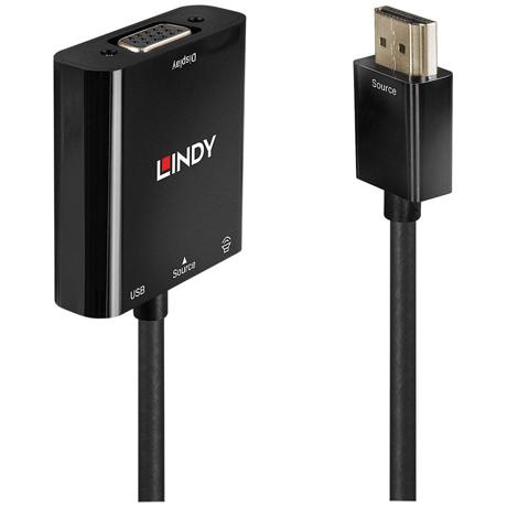 Adaptor Lindy LY-38285, HDMI to VGA and Audio Converter, negru