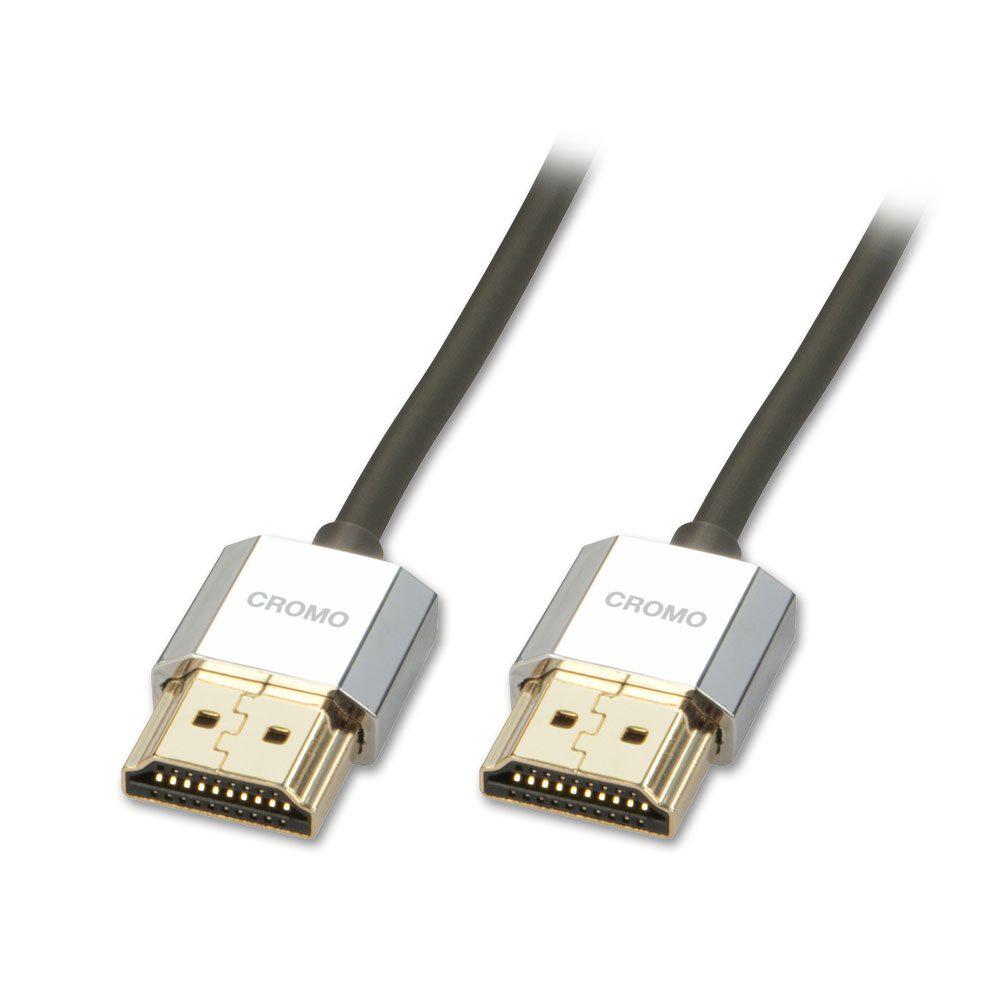 Cablu Lindy LY-41672, HDMI Cromo Slim with Ethernet, 2m, negru