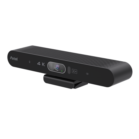 Camera Videoconferinta Axtel AX-4K Video-Bar-Mini, Rezolutie 4k 3840x2160@30fps, Senzor 1/3.0", 8.0MP, Zoom digital 4x; ePTZ; Functii urmarire vorbitor, prim-plan grup; Unghi de vizualizare D94 / H90 / V55 grade, iluminare minima 340 lux; preluare sunet 360 printr-o matrice de 2 microfoane