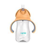Cana cu pai tritan, orange, 300ml, U-Grow