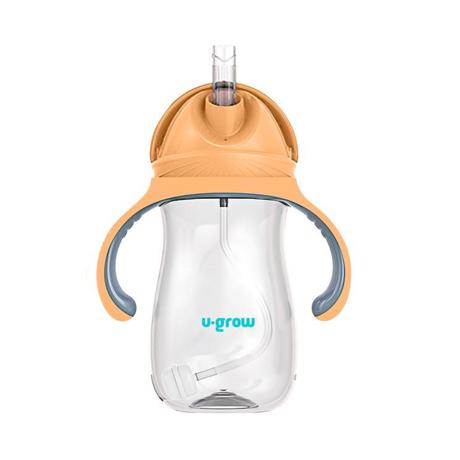 Cana cu pai tritan, orange, 300ml, U-Grow