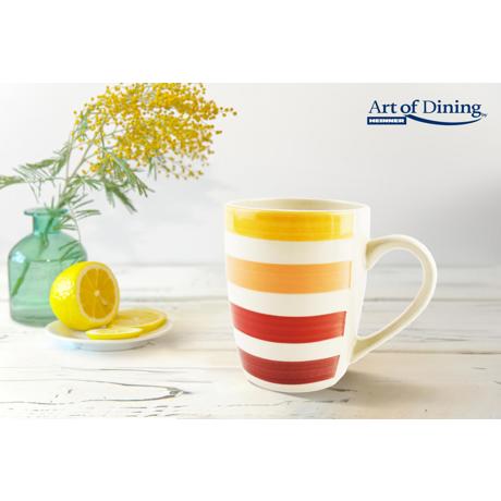 Set 3 bucati x Cana ceramica 354 ml Sara ART OF DINNING BY HEINNER HR-WDF-D354P3 Portocaliu, D 8.5 cm, H 10.5 cm