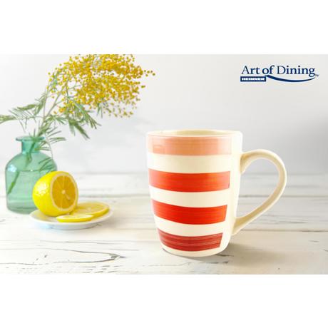 Set 3 bucati x Cana ceramica 354 ml Sara ART OF DINNING BY HEINNER HR-WDF-D354R3 Rosu, D 8.5 cm, H 10.5 cm