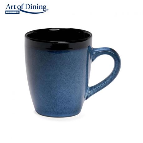 Cana ceramica 350 ml Serenity ART OF DINNING BY HEINNER HR-LH-C350 Albastru/Negru, D 8.5 cm, H 10.6 cm