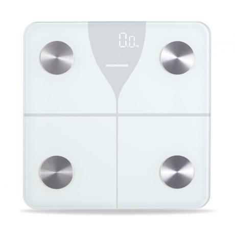 Cantar de baie inteligent Heinner HBS-BTH180WH, 180 kg, Functie Bluetooth, Display LED, Alb