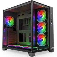 CARCASA NJOY PC AURA Mid Tower ATX, psu not included, Ventilatoare incluse 1x 120 mm spate, 3x 120 mm stanga, 3x 120 mm jos