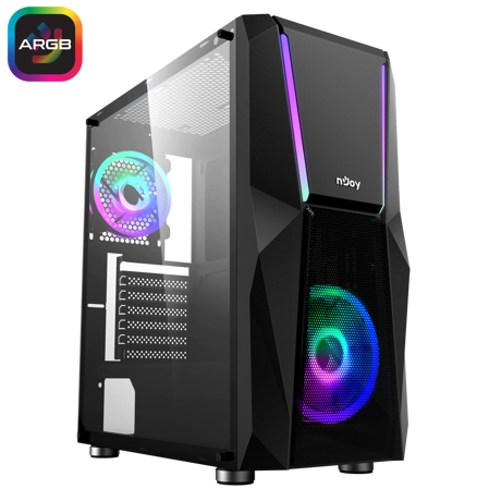 Carcasa nJoy Fort, Middle Tower, ATX, fara sursa, Black