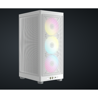 Carcasa Corsair 2000D Airflow RGB Mini-ITX, panou tempered glass, 3x 2.5" drive bays, dimensiune 458x271x200, alb