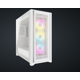 Carcasa Corsair iCUE 5000D RGB Airflow Mid Tower ATX, 3 ventilatoare incluse 120mm, 4x 3.5" drive bays, 2x 2.5" drive bays, dimensiune 520x520x245mm, ALB