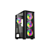 CARCASA SPACER – gaming, Middle Tower, ATX, „SHIELD", fara sursa, sticla securizata, 4 x ARGB fan, HUB, telecomanda, USB 3.0 x 1, USB 2.0 x 2, HD-AUdio, Jack 3.5mm x 2