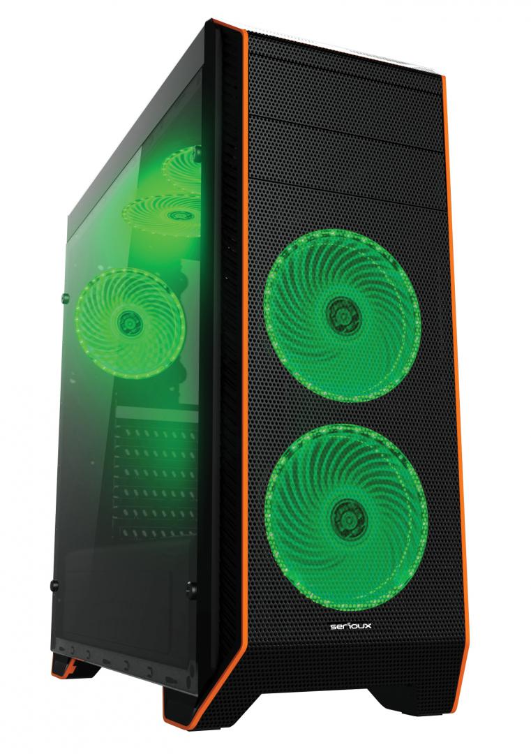 Carcasa PC Serioux KENAN, fara sursa, Middle Tower, ATX, black