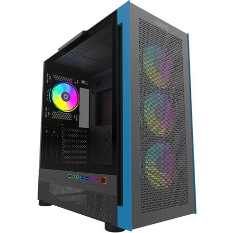Carcasa Aqirys Sargas Mid Tower,  2x bays 3.5", 4x bays 2.5", panou lateral tempered glass, fan controller integrat, 4 ventilatoare incluse, 9 ventilatoare compatibile