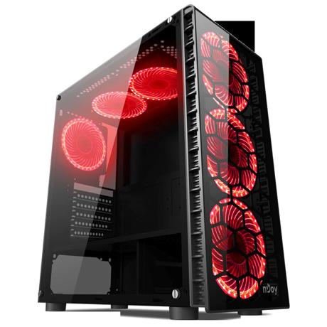 Carcasa nJoy Vanguard, fara sursa, Middle Tower, ATX, black