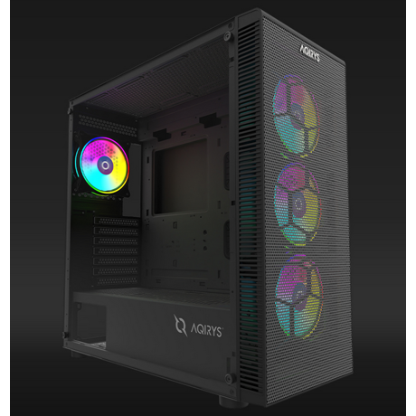 Carcasa Aqirys Naos Pro Mid Tower,  3x bays 3.5", 2x bays 2.5", panou lateral tempered glass, 4 ventilatoare incluse, 12 ventilatoare compatibile