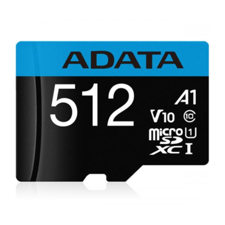 Card de Memorie  Adata 512GB citire 100 MB/s, scriere 25 MB/s, clasa de viteza 10