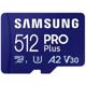 Card de Memorie microSDXC Samsung PRO Plus MB-MD512SB/WW 512GB, Class 10 + adaptor