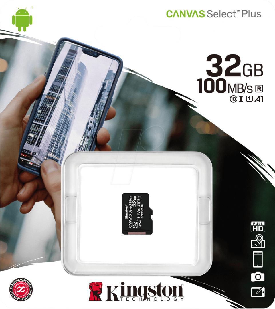 Card de Memorie MicroSD Kingston Select Plus, 32GB, Class 10