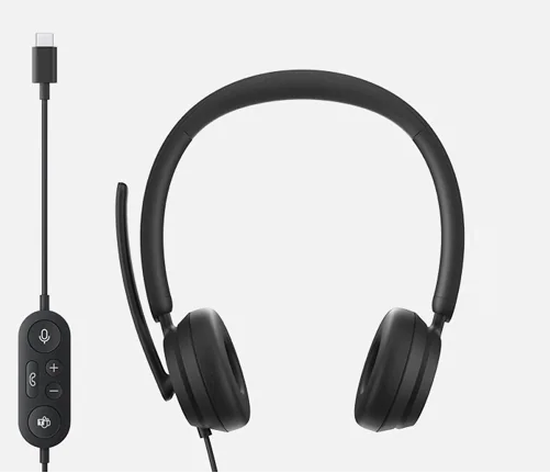 Casti Microsoft Modern USB-C, cu fir, negru