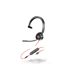 Poly Blackwire 3315 Monaural USB-C Headset +3.5mm Plug +USB-C/A Adapter