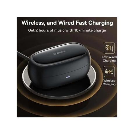 Casti Baseus Bowie MA20 wireless TWS bluetooth 5.3, microfon pe casca, negru