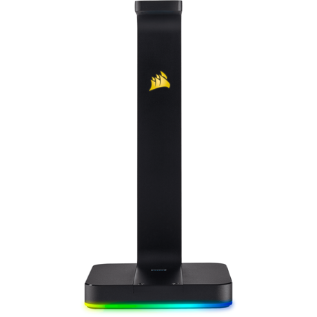 Headset stand 7.1 surround, negru 2x USB 3.1 tip A pentru incarcare si conectare dispozitive mobile. Placa audio integrata care ofera sunet surround oricarei perechi de casti stereo, compatibil cu CORSAIR iCUE