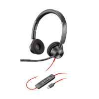Poly Blackwire 3320 Stereo Microsoft Teams Certified USB-C Headset +USB-C/A Adapter